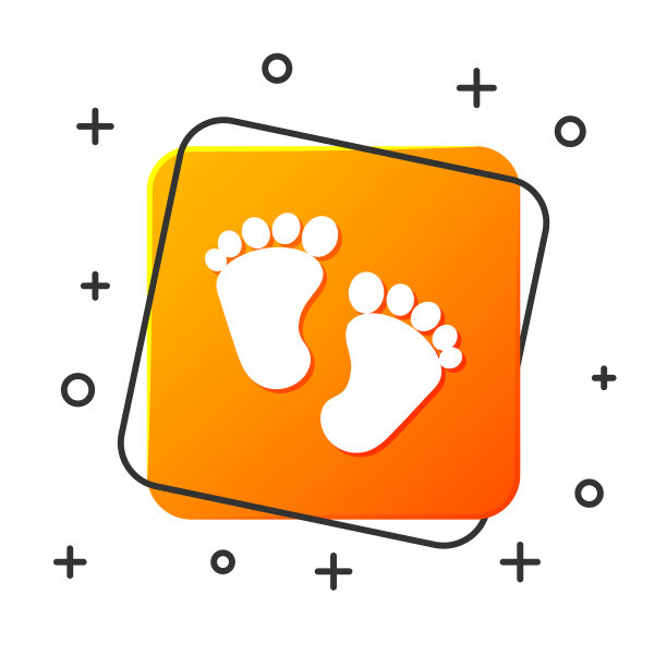 白色的脚印图标孤立在白色图片下载