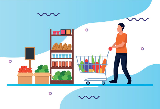 有男士购物特色的杂货店素材图片