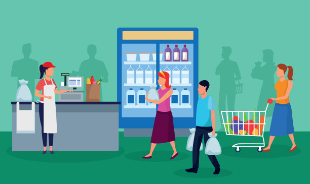 有人物的杂货店图片下载