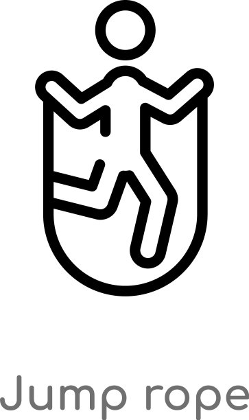 轮廓跳绳图标孤立黑色简单线图片下载