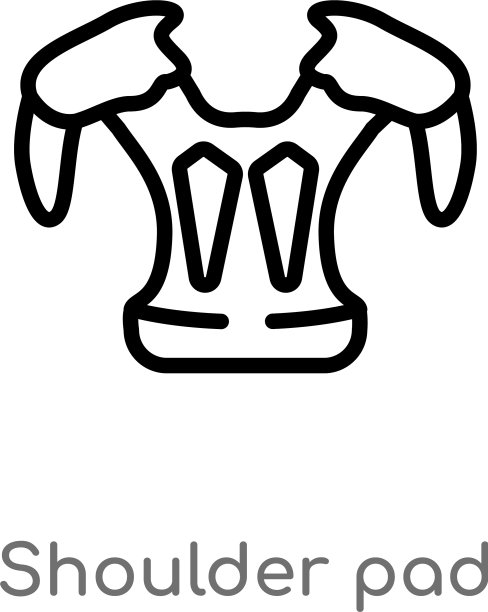 轮廓肩垫图标孤立黑色简单图片下载