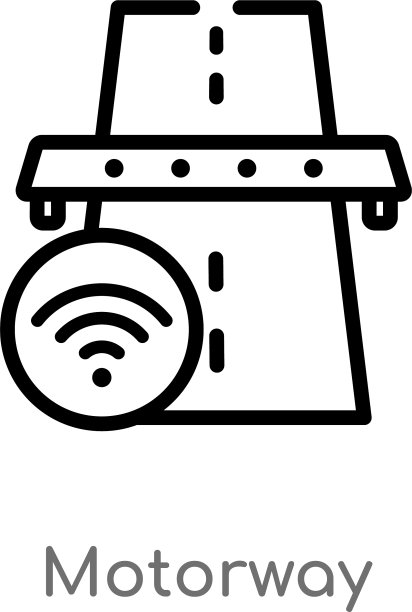 轮廓高速公路图标孤立黑色简单线图片下载