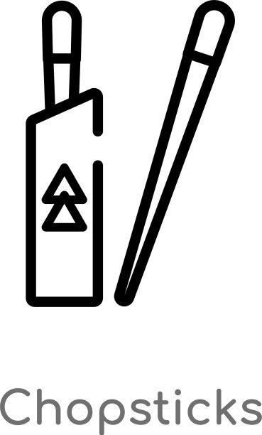 轮廓筷子图标孤立黑色简单图片下载