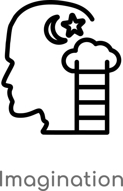 黑色简约轮廓想象力图标图片下载