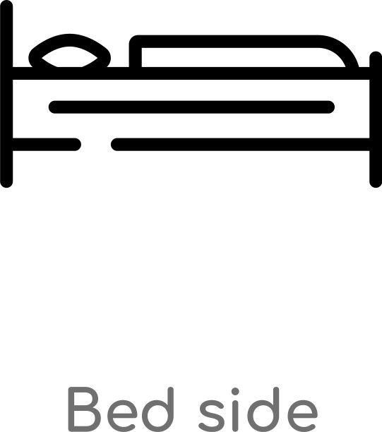 轮廓床边图标孤立黑色简单线图片下载