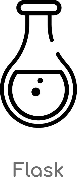 黑色烧瓶轮廓简约线条图标图片下载