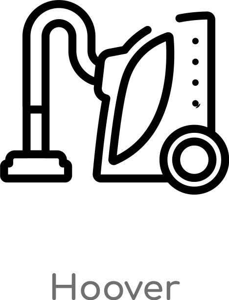 轮廓胡佛图标孤立黑色简单线条图片下载