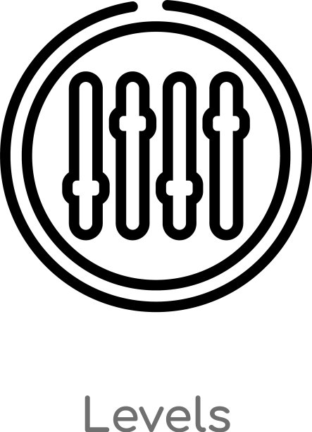 黑色简约线条轮廓等级图标图片下载