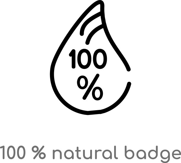 100%纯天然徽章黑色轮廓图标图片下载