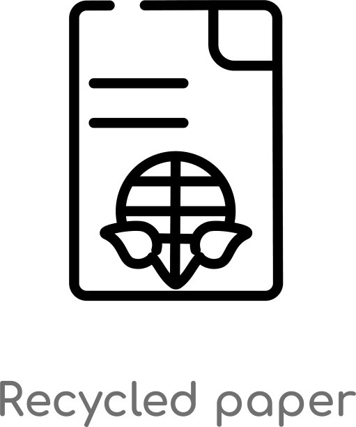 黑色简约轮廓再生纸图标图片下载
