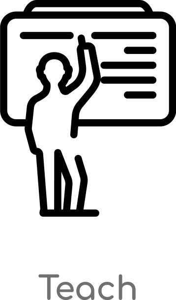 黑色简约线条教学轮廓图标图片下载