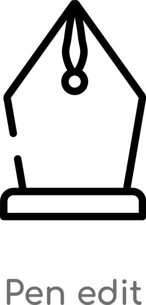 黑色简约线条钢笔编辑轮廓图标图片下载