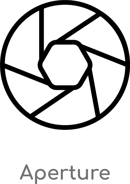 轮廓光圈图标孤立黑色简单线图片下载