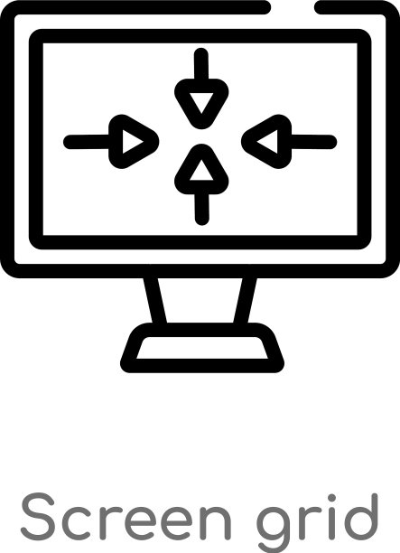 轮廓屏幕网格图标孤立黑色简单图片下载