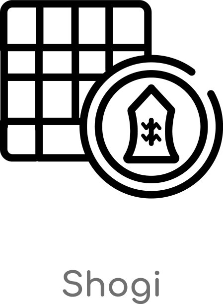 黑色简约线条将棋轮廓图标图片下载