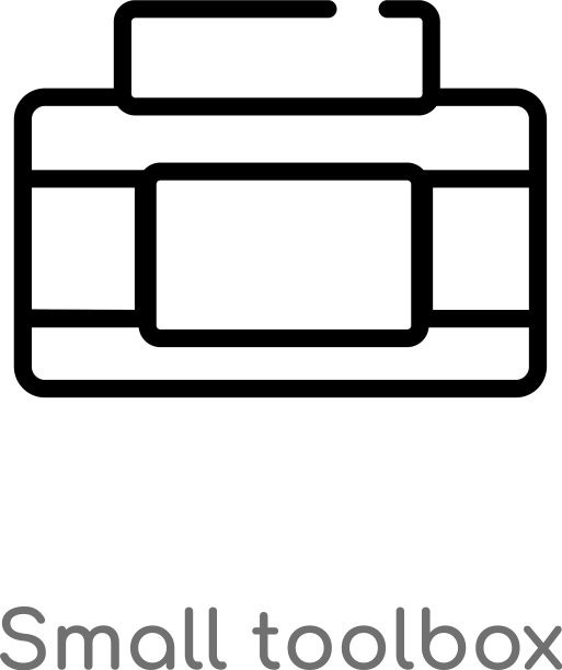 描边小工具箱图标黑色简约孤立图片下载