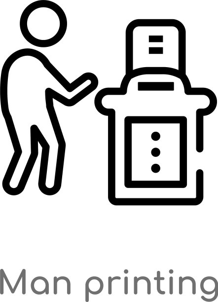 男人打印轮廓图标图片下载