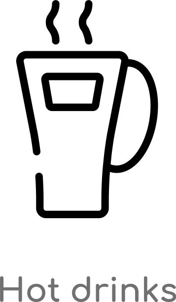 轮廓热饮图标孤立黑色简单图片下载
