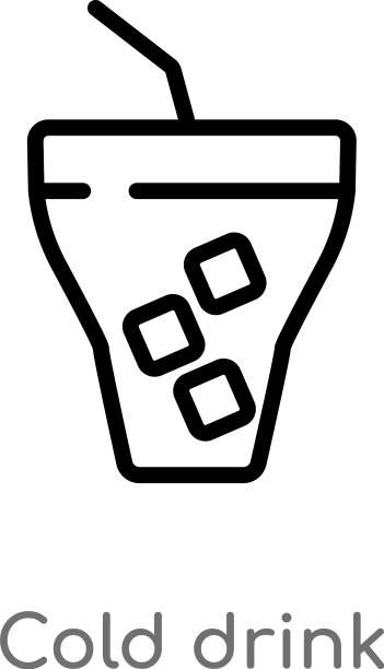 轮廓冷饮图标孤立黑色简单图片下载