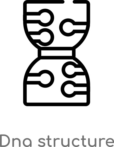 DNA结构轮廓图标（黑色简约风格）图片下载