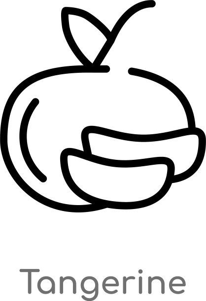 轮廓橘红色图标孤立黑色简单线图片下载