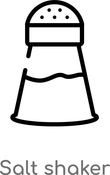 轮廓盐瓶图标孤立黑色简单图片下载