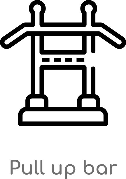 简约黑色描边引体向上杆图标图片下载