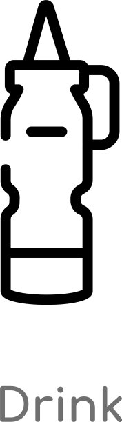 轮廓饮料图标孤立黑色简单线条图片下载