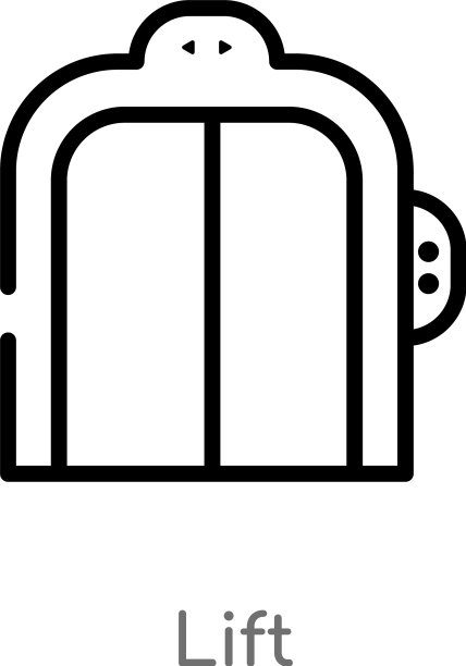 电梯轮廓图标黑色简约线条图片下载