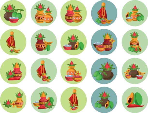 把蔬菜和排灯节装饰品捆在一起图片下载