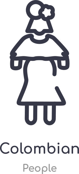 哥伦比亚轮廓图标孤立线从人图片下载