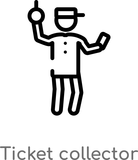 轮廓票收集器图标孤立的黑色图片下载