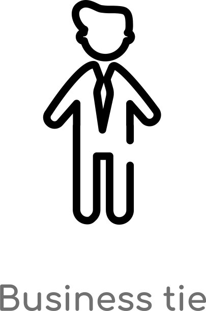 轮廓商务领带图标孤立黑色简单图片下载