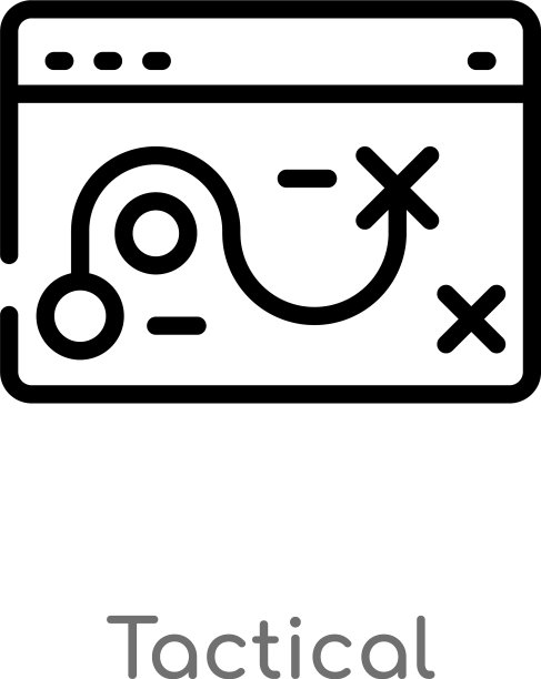 战术轮廓图标黑色简约线条图片下载