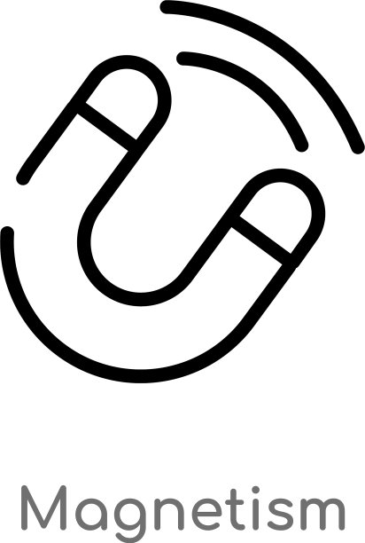 轮廓磁性图标孤立黑色简单线图片下载