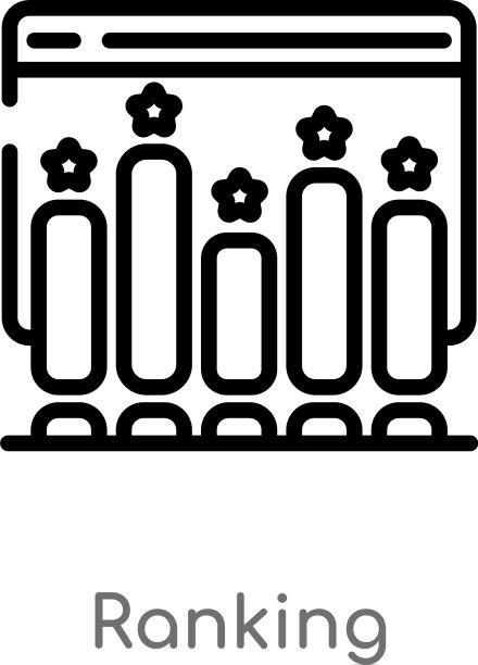 排名轮廓图标黑色简约线条图片下载