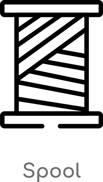 黑色简约线轴轮廓图标图片下载
