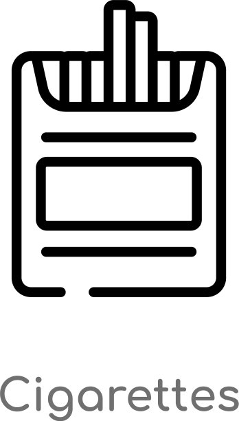 黑色香烟轮廓图标图片下载