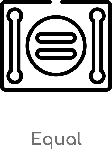 等号轮廓图标黑色简约线条图片下载