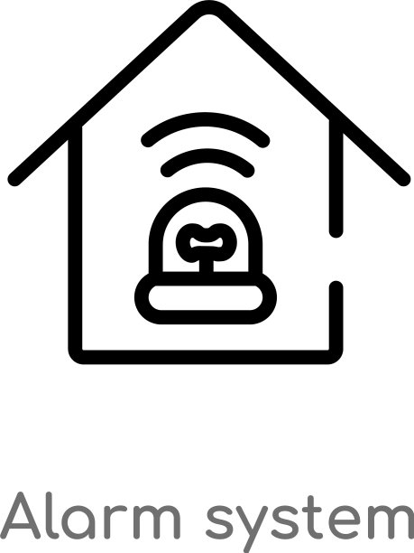 警报系统轮廓图标图片下载