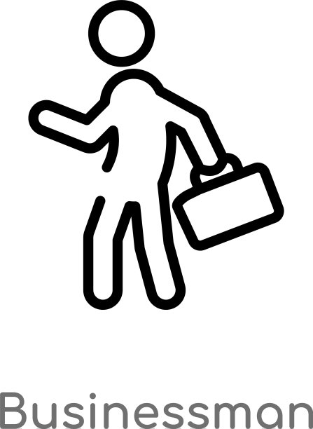 黑色简约线条商务人士图标图片下载