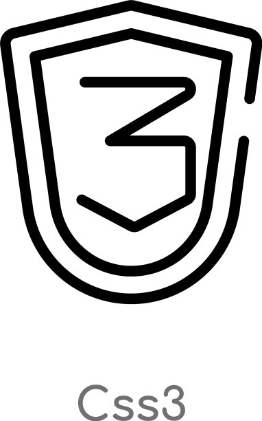 黑色简约CSS3轮廓图标图片下载