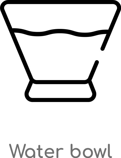 黑色简约水碗图标轮廓图片下载
