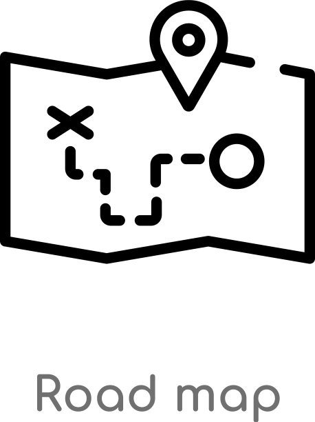 黑色简约路线图轮廓图标图片下载