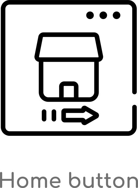 主页按钮轮廓图标，黑色简约风格图片下载