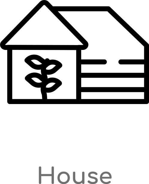 轮廓房子图标孤立黑色简单线图片下载