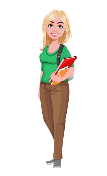 年轻快乐的学生女孩图片下载