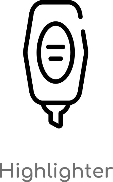 黑色简约高光笔图标轮廓图片下载