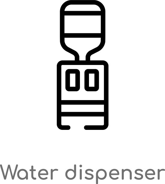 黑色饮水机轮廓图标图片下载