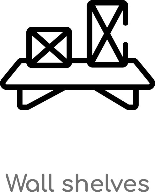 轮廓墙架子图标孤立黑色简单图片下载